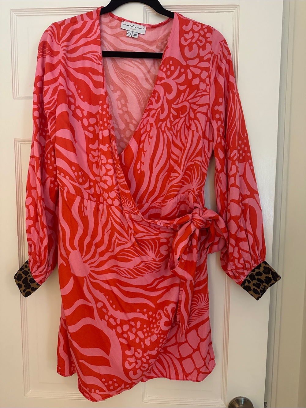 Never Fully Dressed Pink and Red Abstract Zebra-Print Dress